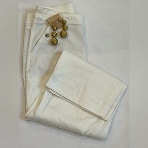 Spanx White jeans worn once that come with new gold earrings